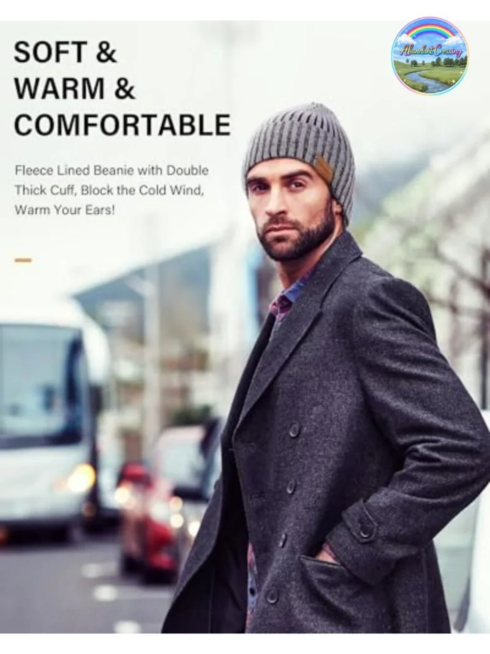 Fleece Lined Beanie Hat 3 Pack Warm Thermal Knit Skull Cap Winter